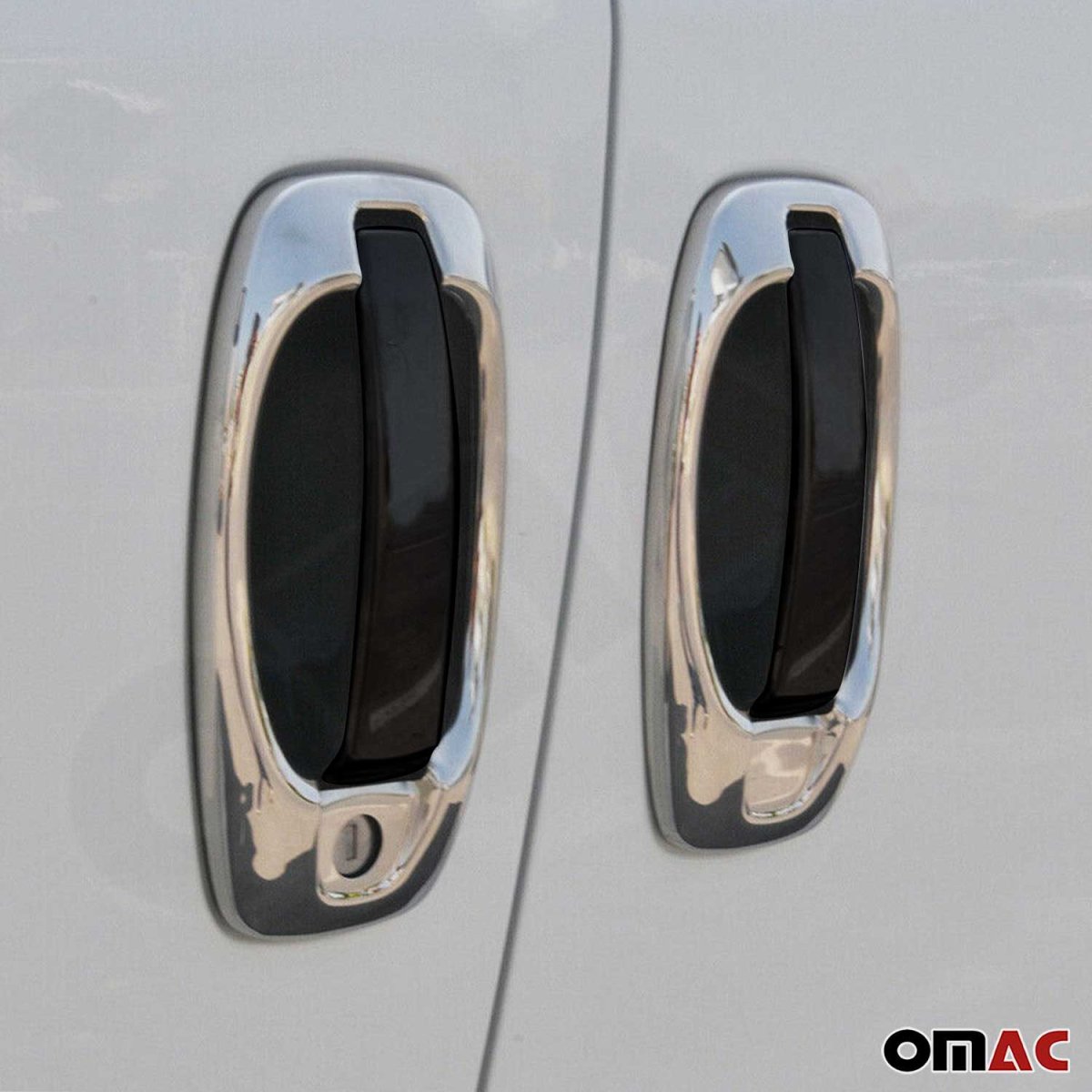 RAM ProMaster City Door Handle Cover - Edges - Omac - 4 Pcs, S.Steel - Gloss Silver - 2015-2022